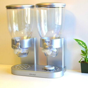 hCt[hfBXyT[ fA _u 2A Vo[ [u Honey-Can-Do Dual Dry Food Dispenser, Silver GAT202