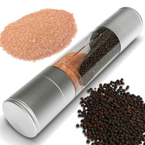 �\���g&�y�b�p�[ ���R�V���E �O���C���_�[ �X�e�����X Salt and Pepper Grinder Set, 2 in 1 Stainless Steel Model of Highest Quality.