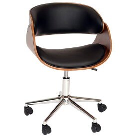 オフィス チェアー 布張り レザー 椅子 事務所 お洒落 Armen Living LCJUOFCHBL Julian Office Chair in Black Faux Leather and Chrome Finish