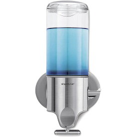 ディスペンサー 444ml シンプルヒューマン ステンレス製 壁用 ポンプ シングル シャンプー ソープ simplehuman Wall Mount Pumps, Single 15 fl. oz. Shampoo & Soap Dispenser, Stainless Steel BT1034【日本語説明書付】