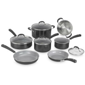クイジナート フライパン 鍋 11点セット セラミック アルミコア 3層 PTFEフリー PFOAフリー PFOSフリー Cuisinart 54C-11BK Advantage Ceramica XT Cookware Set, Medium, Black