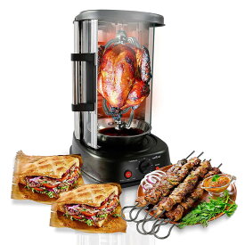 回転オーブン ロティサリー ケバブ チキン丸焼き 鶏 NutriChef Countertop Vertical Rotating Oven Rotisserie Shawarma Machine, PKRTVG34 家電