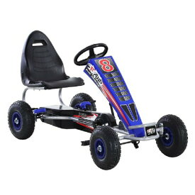 アオゾム ペダルカー ゴーカート レーサー 対象年齢3歳～8歳 Aosom Metal Pedal Powered Car, Go Kart Racer, Ride On Toys for Boys & Girls with Adjustable Seat & Sharp Handling 341-032V80BU【代引不可】