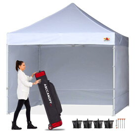 ポップアップ キャノピーテント サイドウォール キャリーバッグ付 アウトドア キャンプ ABCCANOPY Ez Pop Up Canopy Tent with Sidewalls Commercial -Series, White