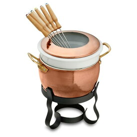 ウイリアムズ・ソノマ 限定 イタリア ルフォーニ 銅製 フォンデュポット 946ml フォーク付 Williams-Sonoma Ruffoni Historia Hammered Copper Fondue Pot