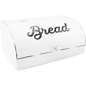 ブレッドボックス ケース パン コンテナ 容器 ファームハウス ホーロー オールドホーム AuldHome White Bread Box; Farmhouse Vintage Enamelware Countertop Bread Bin