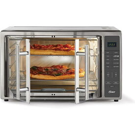 オスターエアフライヤー 大容量 ラージ ステンレスオーブン フレンチドア 観音開き Oster Air Fryer Oven, 10-in-1 Countertop Toaster Oven, XL Fits 2 16" Pizzas, Stainless Steel French Doors 家電