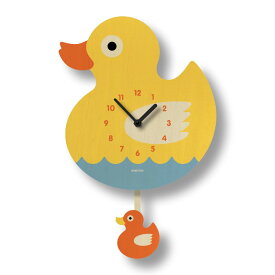 ウォールクロック アヒル 木製 ウッド 振り子 時計 壁掛け モダン ムース Modern Moose ducky pendulum clock