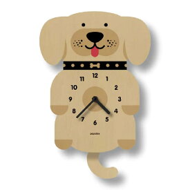 ウォールクロック 子犬 木製 ウッド 振り子 時計 壁掛け モダン ムース Modern Moose puppy pendulum clock