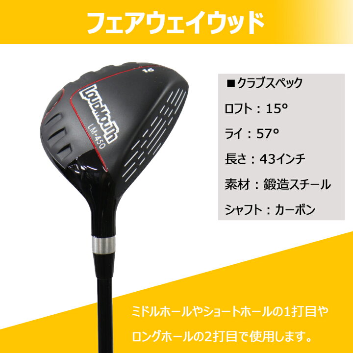 楽天市場】予約 / ラウドマウス ゴルフ クラブセット メンズ 15点 