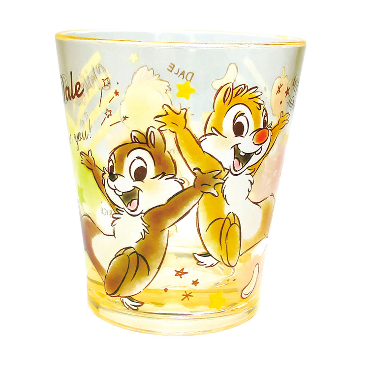 Disney キャラクター かわいい 贈与 コップ カラークリスタルカップ ディズニーチップデール 0911