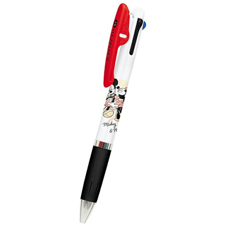 ミッキー＆ミニー ジェットストリーム3色ボールペン KISS CUTE MODEL 0.5mm 黒 赤 青 016377 | キャラクターハウス　 キャロル