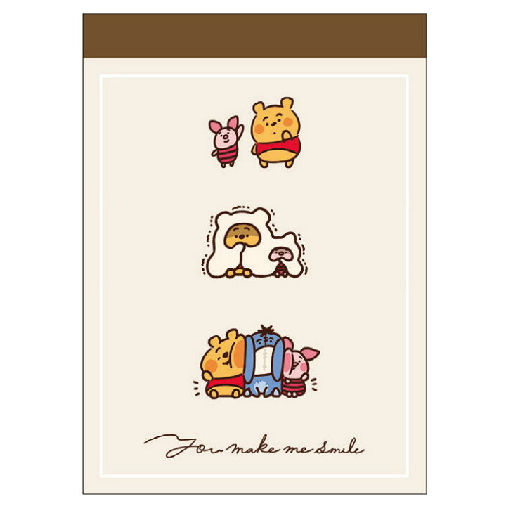 楽天市場 カナヘイ ディズニー ミニメモ くまのプーさん めも メモ帳 メモ書き キャラクターハウス キャロル