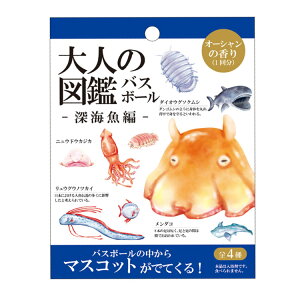 【中身はランダム】大人の図鑑 バスボール 深海魚編 立体マスコット 4種 オーシャンの香り 163744