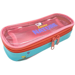 送料無料 スヌーピー クリアフルオープンポーチ ミント 302335 ペンポーチ コスメポーチ メッシュポーチ付