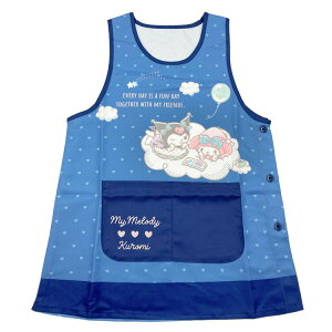 マイメロディ&クロミ キャラクターエプロン 転写脇釦 ネイビー 892032 サンリオ M〜L
