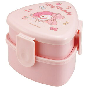 マイメロディ ONWT1AG 抗菌三角おにぎり用ランチボックス2段 フォーク付 ビッグリボン SANRIO サンリオ スケーター