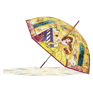【単品発送】【ラッピング不可】美女と野獣 ステンドグラス傘 ベル キャラ傘 アンブレラ ビニ傘 ビニール傘 114193