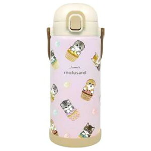mofusand ステンレスワンプッシュボトル1000ml 保冷 カップケーキにゃん 049000 モフサンド もふもふにゃんこ ぢゅの