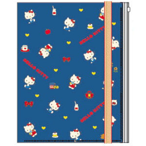 ハローキティ ゴムバンド付クリアファイル5P+F 5ポケット ファイル ファスナーポケット 収納 書類整理 New Life Collection 201115