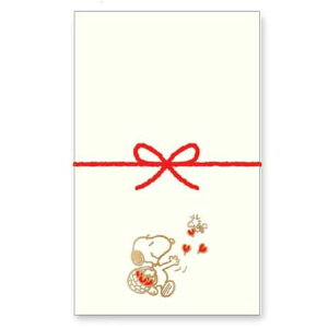 スヌーピー 1000138234 お年玉袋 ハート 184542 リボン 水引 ホワイト 金箔押 ポチ袋 ミニ封筒 お正月