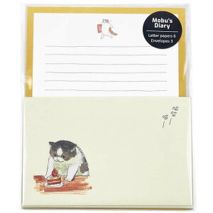 三毛猫モブは猫缶を稼ぎたい Mobu' Diary レターセット Cake 988409 第2弾 モブズダイアリー 猫マンガ