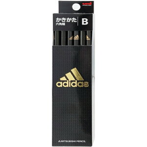 アディダス かきかた鉛筆 B 六角軸 1ダース12本入り 黒金 230541