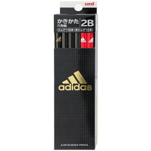 アディダス かきかた鉛筆 2B 六角軸 1ダース12本入り 鉛筆10本+赤鉛筆2本 216866