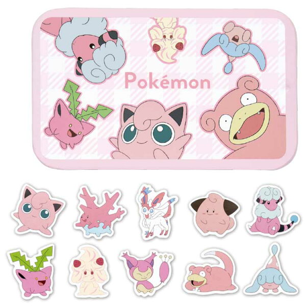 ポケットモンスター 缶ケースシール ポケモンMIXピンク 067324 pokemon ポケモン