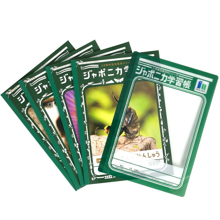 楽天市場 ジャポニカ学習帳 昆虫パック 学習帳昆虫シリーズ4冊 ジャポニカ下敷き1枚 50周年記念 キャラクターハウス キャロル