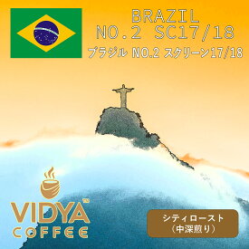 【送料無料】大容量 コーヒー豆 2kg 業務用 ブラジルNO.2 SC17/18 シティロースト(中深煎り) 500g × 4袋 ＊業務卸 カフェ・喫茶店・レストラン・シングルオリジン・ブレンド原料に最適！＊