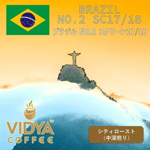 【送料無料】大容量 コーヒー豆 2kg 業務用 ブラジルNO.2 SC17/18 シティロースト(中深煎り) 500g × 4袋 *業務卸 カフェ・喫茶店・レストラン・シングルオリジン・ブレンド原料に最適!*