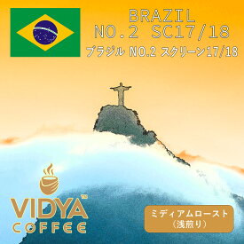 【送料無料】大容量 コーヒー豆 2kg 業務用 ブラジルNO.2 SC17/18 ミディアムロースト(浅煎り) 500g × 4袋 ＊業務卸 カフェ・喫茶店・レストラン・シングルオリジン・ブレンド原料に最適！＊