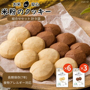 お米de安心 米粉のクッキーまとめ買いセット(プレーン×6・チョコ味×3) [ 非常食 長期保存 米粉 クッキー お菓子 スイーツ ギフト セット 米粉 非常食 プレゼント 保存食 7年保存 防災食 アレ