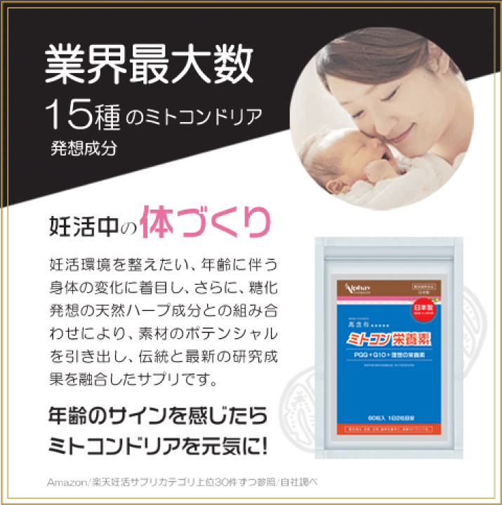 楽天市場】ミトコンドリアサプリ 60粒 無添加 コエンザイムQ10 PQQ