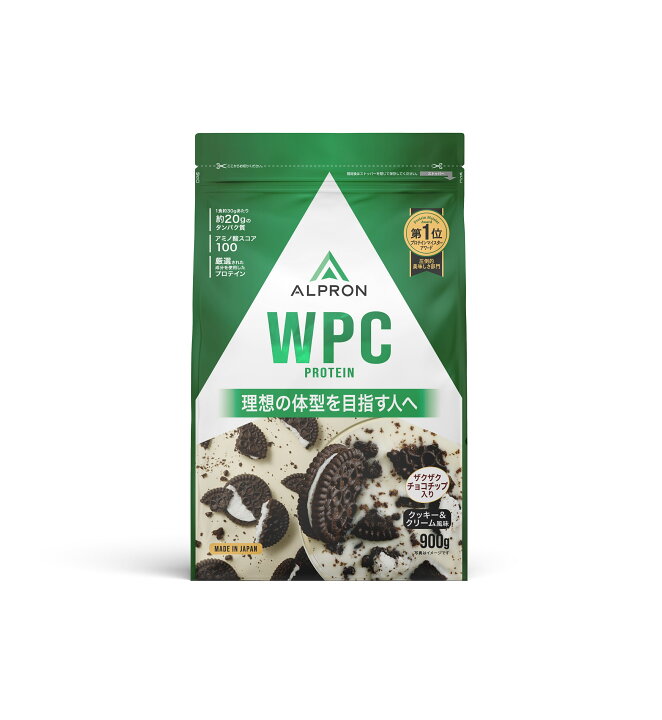 楽天市場】【チョコチップ入】ALPRON ホエイプロテイン WPC 900g 大 