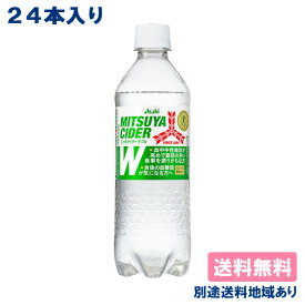 【アサヒ】三ツ矢サイダー W(ダブル) 矢羽根ボトル 485ml x 24本 特定保健用食品【送料無料】【別途送料地域あり】【RCP】
