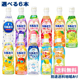 【アサヒ】 希釈用 コンク プラスチックボトル470 PET 選べる6本セット 470ml x 6本 （1本 x 6種類）【送料無料】【別途送料地域あり】 乳酸菌 ビタミンC 濃縮 原液 カルピス ほっと すきっと