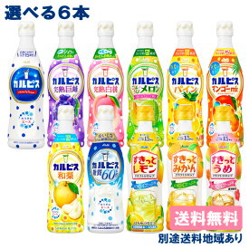 【アサヒ】 希釈用 コンク プラスチックボトル470 PET 選べる6本セット 470ml x 6本 （1本 x 6種類）【送料無料】【別途送料地域あり】【マドラースプーン付き】乳酸菌 ビタミンC 濃縮 原液 カルピス ほっと すきっと