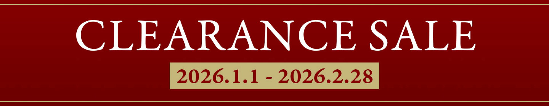 2026年 クリアランスセール！