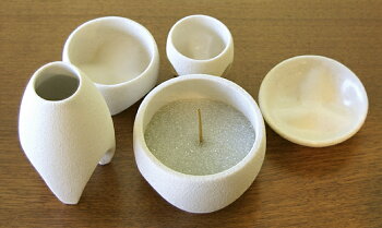 仏具五具足陶器Lサイズカラー2色フーモカオリーノ花立香呂火立仏飯器茶湯器クリスタルビーズキャンドルフェルトイタリア和風デザインモダン現代仏具モダン仏壇家具調仏壇送料無料セールアルタALTAR