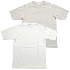 TOMORROWLAND トゥモローランド メンズ Tシャツ / SUVIN COTTON スビンコットン クルーネックTシャツ ホワイト ライトグレー / 半袖 丸首 日本製 / 63-11-42-11101