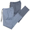【SALE 40%OFF】 BERWICH ベルウィッチ SAKE 1P GYM TS1233X サケ ストレッチ リネンコットン ライトオンスデニム 1プリーツ ドローコード シャーリングパンツ / メンズ パンツ スラックス イージーパンツ イタリア