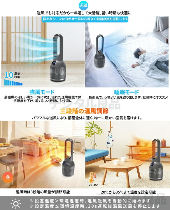 楽天市場】【クーポンで10％OFF】セラミックヒーター 温冷風扇 扇風機 
