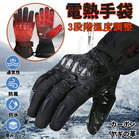【全店10%割引！】電熱グローブ バイク 自転車 5秒速暖 電熱手袋 モバイルバッテリー付き 充電式 男女兼用 ヒーターグローブ 3段階温度調節 ウォーマー 防寒手袋 耐風撥水 メンズ手袋 発熱 防水 防風 保温 防寒対策 即暖 通勤 登山