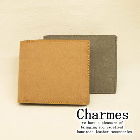 シャルム Charmes リサイクルレザーシリーズ 二つ折り財布 父の日 小銭入れあり 2つ折り財布 メンズ小銭入れあり メンズ財布二つ折り メンズサイフ レディース二つ折り財布 1万円 財布レディース 使いやすい財布 ギフト プレゼント ブランド シンプル 本革 ナチュラル 贈り物