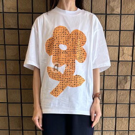 ☆2024春夏新作☆MARNI マルニ THJET49P03 USCW19 FWW01 ホワイト フラワープリント ロゴ Tシャツ カットソー 半袖 レディース　ユニセックス