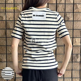 ☆2024春夏新入荷☆ JIL SANDER ジルサンダー J40GC0111 J46497 ボーダーTシャツ カットソー 半袖 リブ レディース