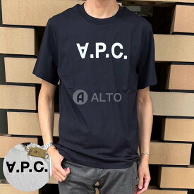 A.P.C. アーペーセー VPC Tシャツ フロッキープリント Tシャツ 半袖 COHBM M26384ホワイト・ダークネイビー メンズ