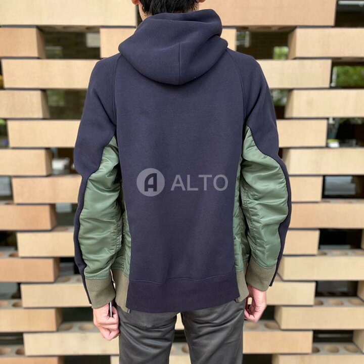 楽天市場】sacai サカイ ハイブリッドパーカー SCM057 メンズ 212 NAVY 